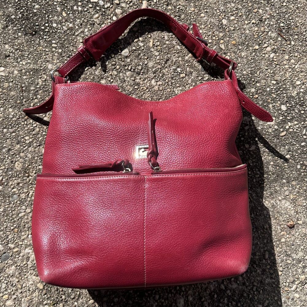 Dooney & Bourke Dillen Satchel Red Leather Shoulder Hobo Bag PROJECT